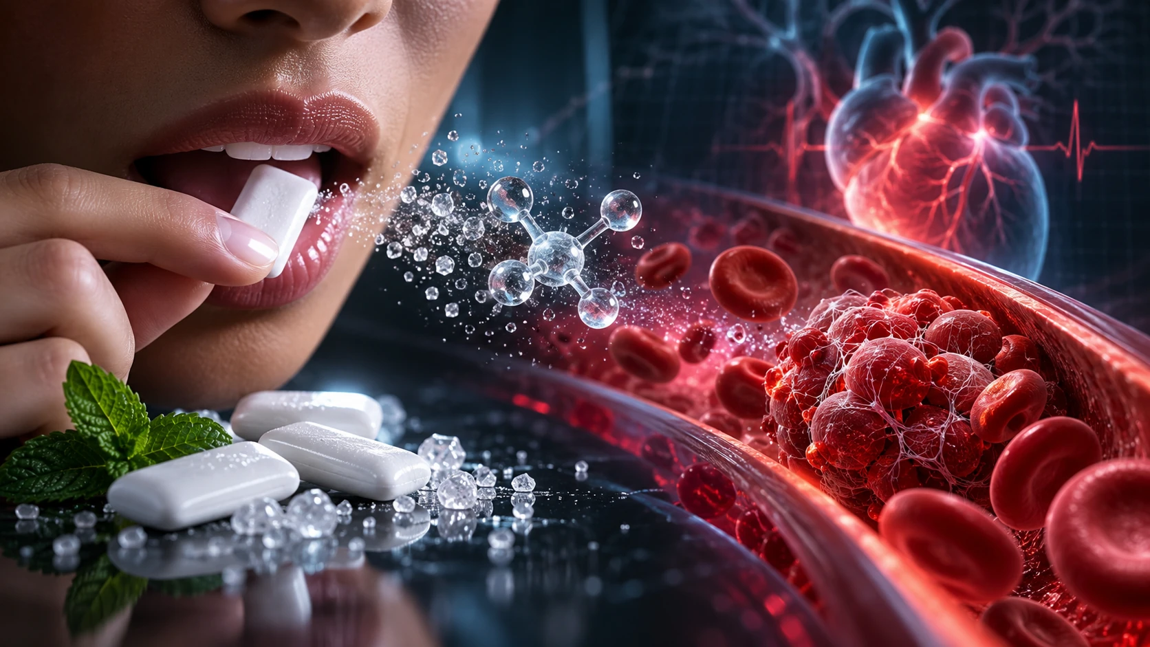 Scientific editorial artwork for Xylitol and cardiovascular risk
