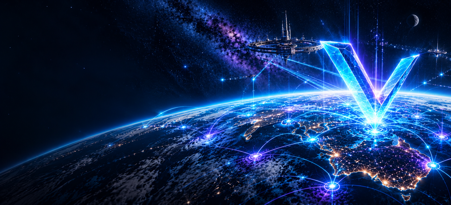 Abstract VeChain network over Earth